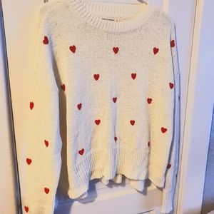 Womens Heart Sweater, lg